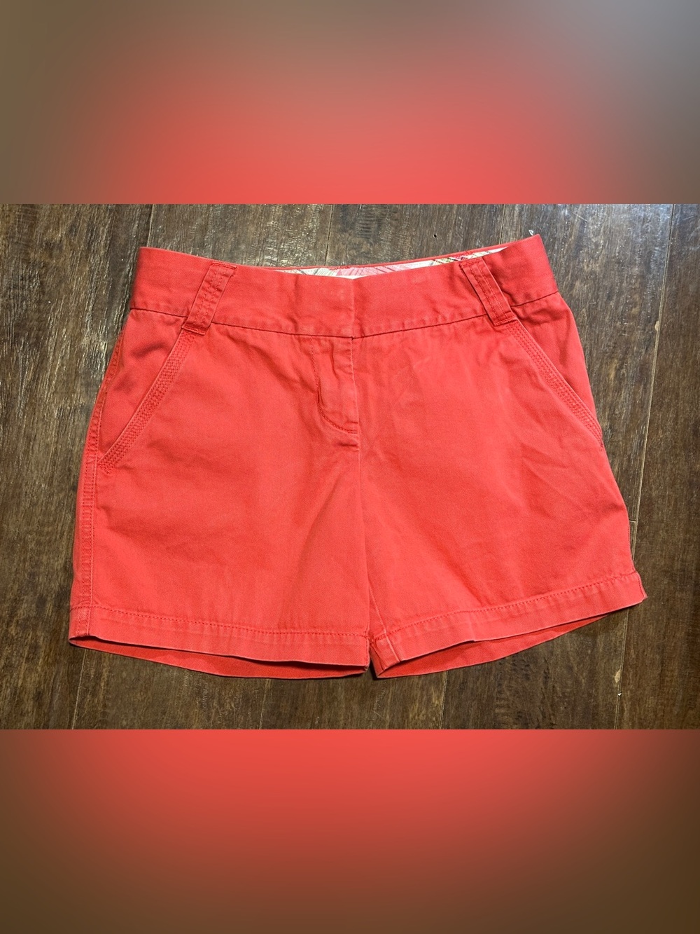 J. Crew Chino Shorts City Fit Weathered Twill Coral Pink Women’s 0/25